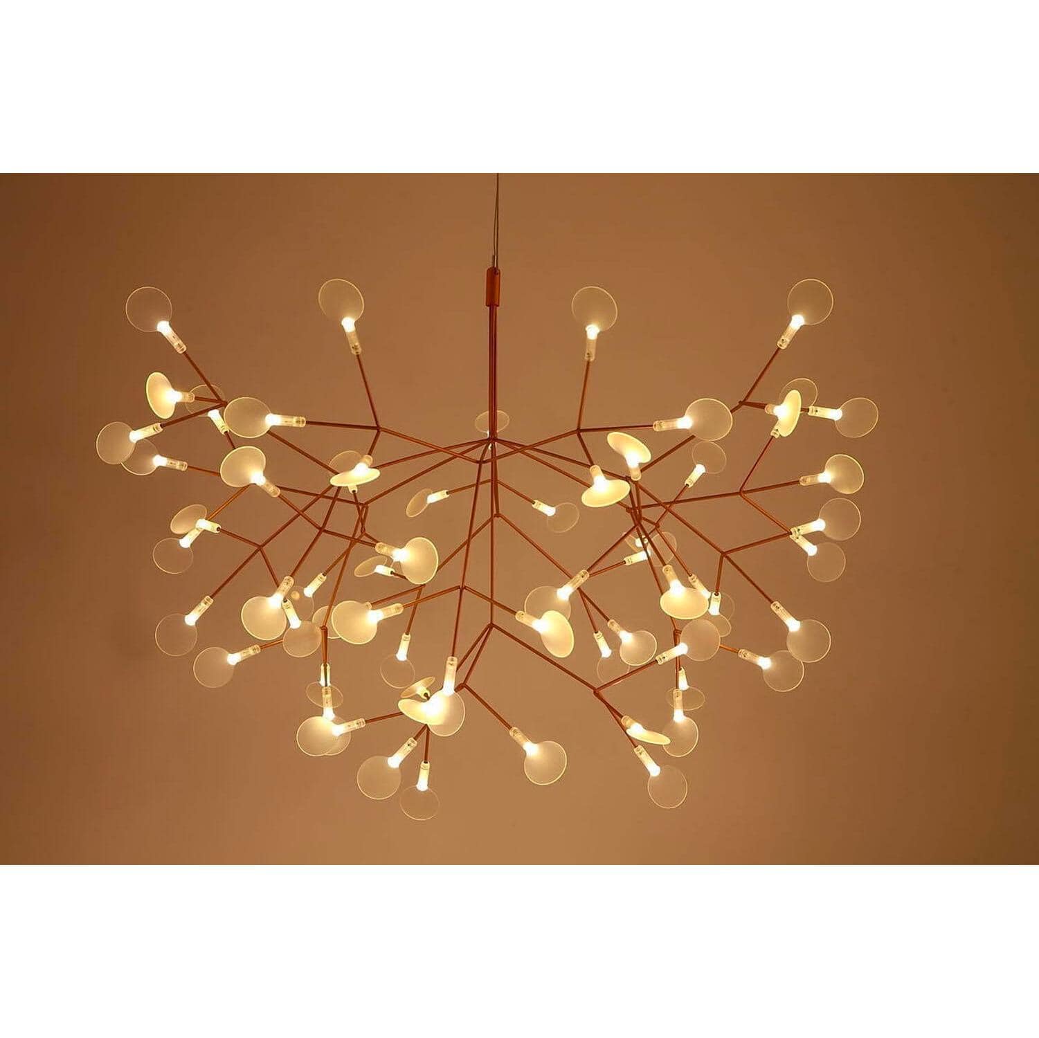 Postmodern 15-Watt 45-Light Integrated LED Rose Gold Modern Linear Chandelier - $140