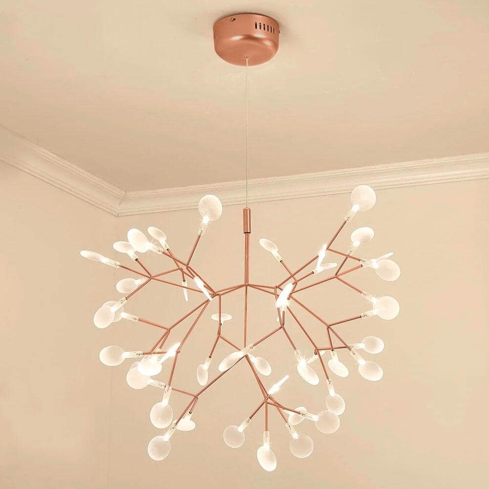 Postmodern 15-Watt 45-Light Integrated LED Rose Gold Modern Linear Chandelier - $140
