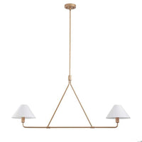 46.45 in. 2-Light Kitchen Island Linear Chandelier Classic Rose Gold Pendant Light  - $65
