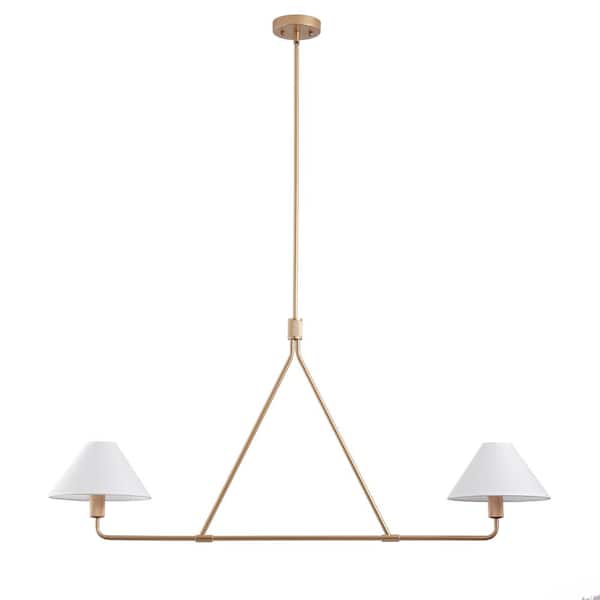 46.45 in. 2-Light Kitchen Island Linear Chandelier Classic Rose Gold Pendant Light  - $65
