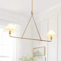46.45 in. 2-Light Kitchen Island Linear Chandelier Classic Rose Gold Pendant Light  - $65