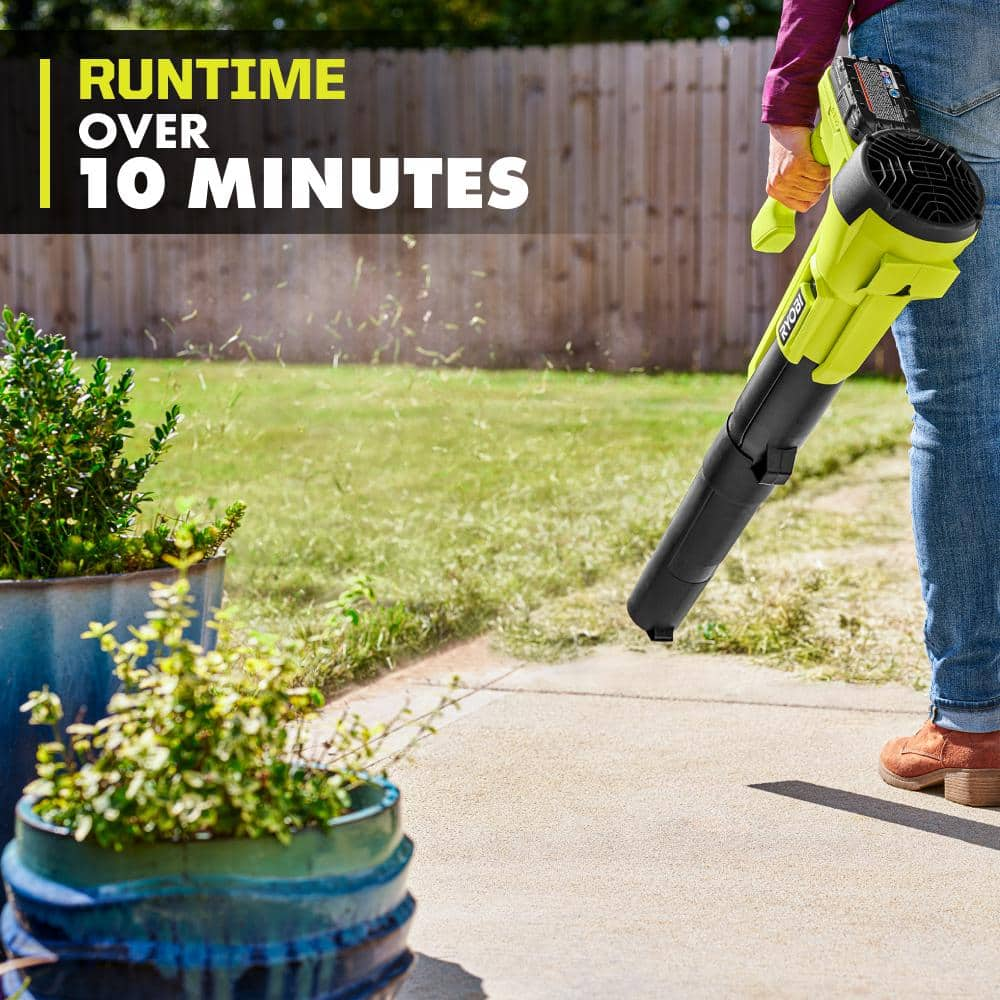 RYOBI ONE+ 18V 90 MPH 250 CFM Cordless Battery Leaf Blower/Sweeper - $55