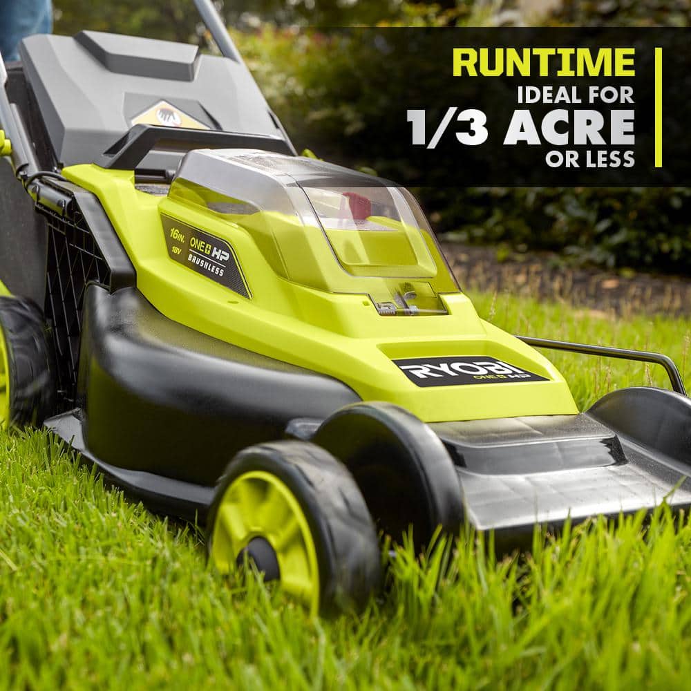 RYOBI ONE+ HP 18V Brushless 16 in. Cordless Battery Walk Behind Lawn Mower (USED) - $180