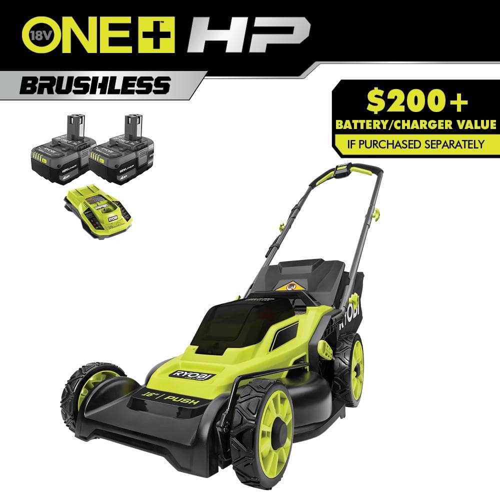 RYOBI ONE+ HP 18V Brushless 16 in. Cordless Battery Walk Behind Lawn Mower (USED) - $180
