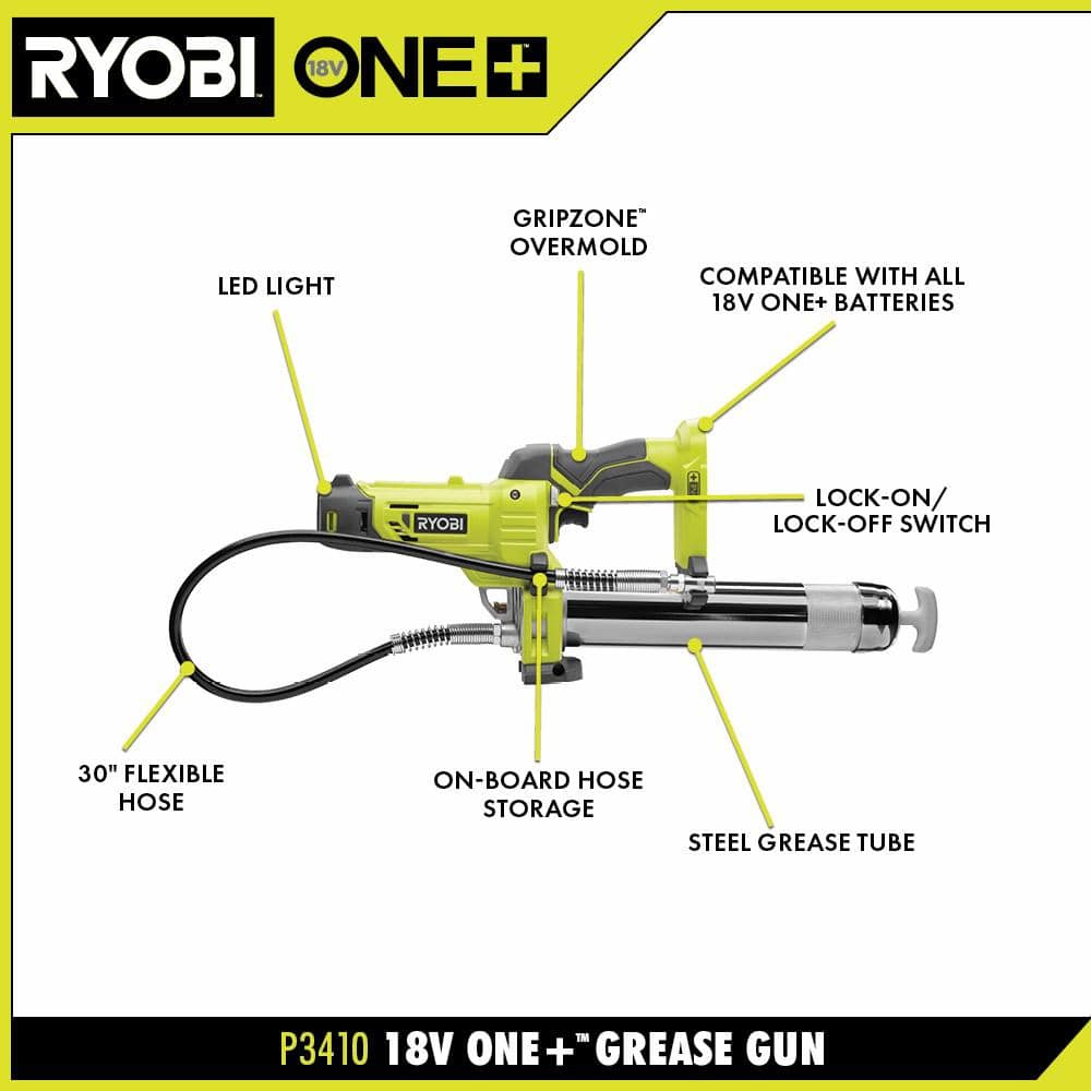 RYOBI ONE+ 18V Cordless Grease Gun (Tool-Only) - $110