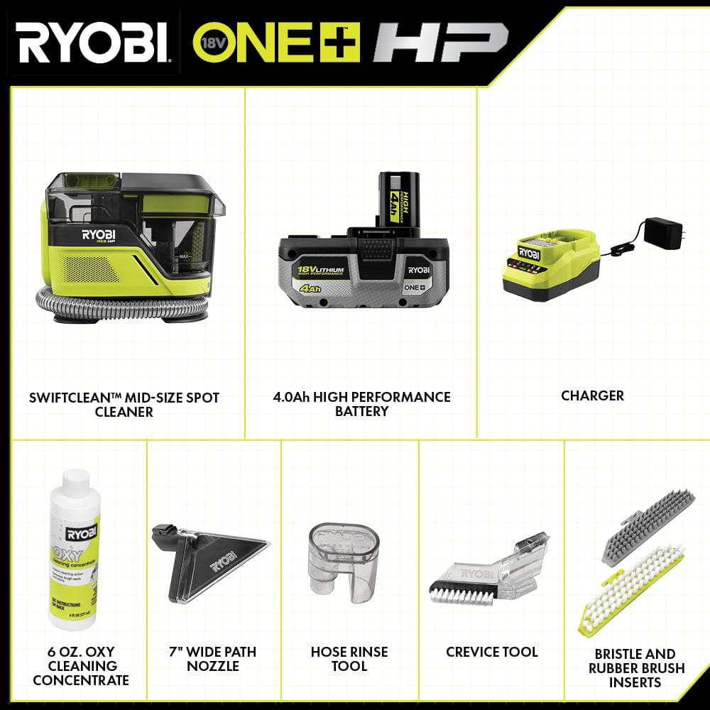 RYOBI ONE+ HP 18V Brushless Cordless SWIFTClean Mid-Size Spot