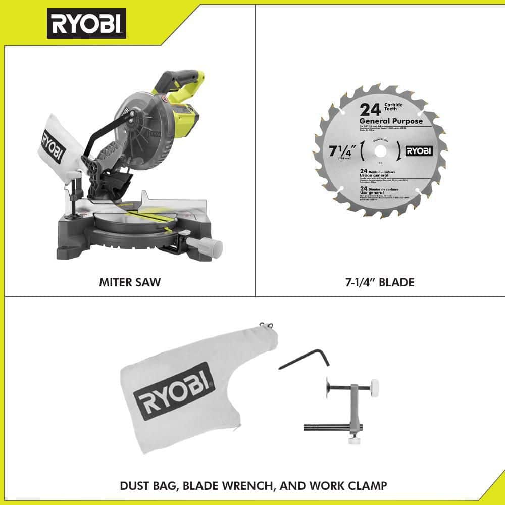 RYOBI 9 Amp Corded 7-1/4 in. Compound Miter Saw - $105