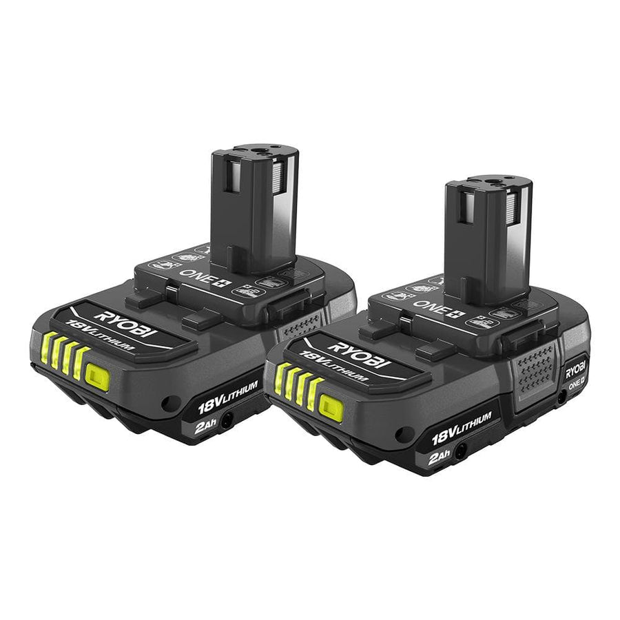 RYOBI ONE+ 18V Lithium-Ion 2.0 Ah Compact Battery (2-Pack) - $50