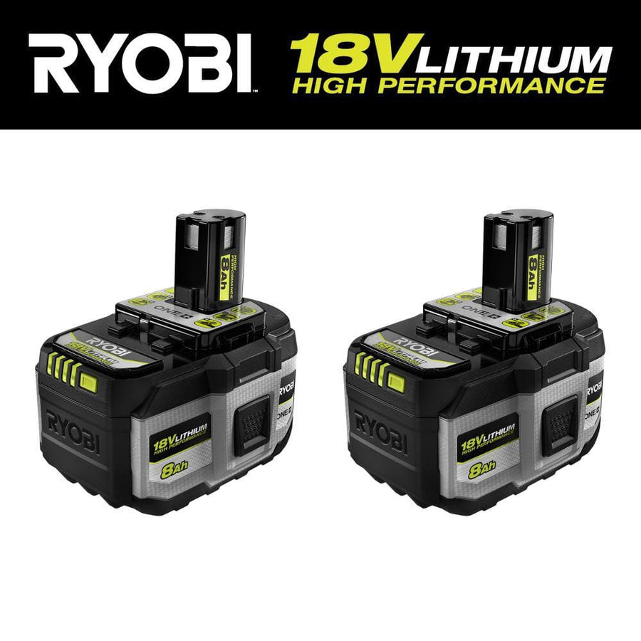 RYOBI ONE+ 18V 8.0 Ah Lithium-Ion HIGH PERFORMANCE Battery (2-Pack) - $150