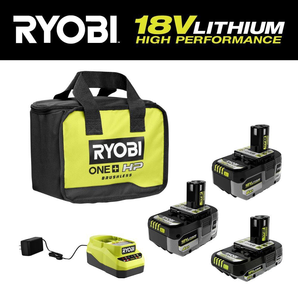 RYOBI ONE+ 18V Lithium-Ion HIGH PERFORMANCE Starter Kit - $210