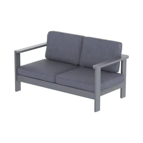 Aluminum Outdoor Loveseat with Charcoal Cushions-$300