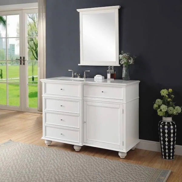 Hampton Harbor 48 in. Vanity in Dove Grey with Natural Marble Vanity Top-$520