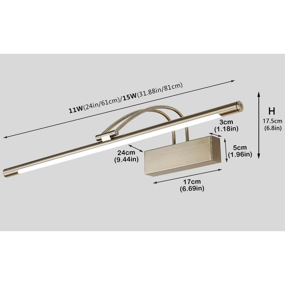 aiwen Modern 24 in. 1-Light 11-Watt Silver LED Vanity Light - $50