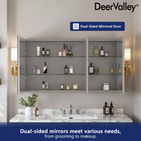 DEERVALLEY&nbsp;48 in. W x 26 in. H Rectangular Bathroom 3-Doors Medicine Cabinet - $165