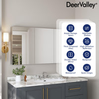 DEERVALLEY&nbsp;48 in. W x 26 in. H Rectangular Bathroom 3-Doors Medicine Cabinet - $165