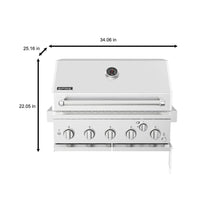 5-Burner Built-In Propane Gas Island Grill Head in Stainless Steel with Rear Burner - $515