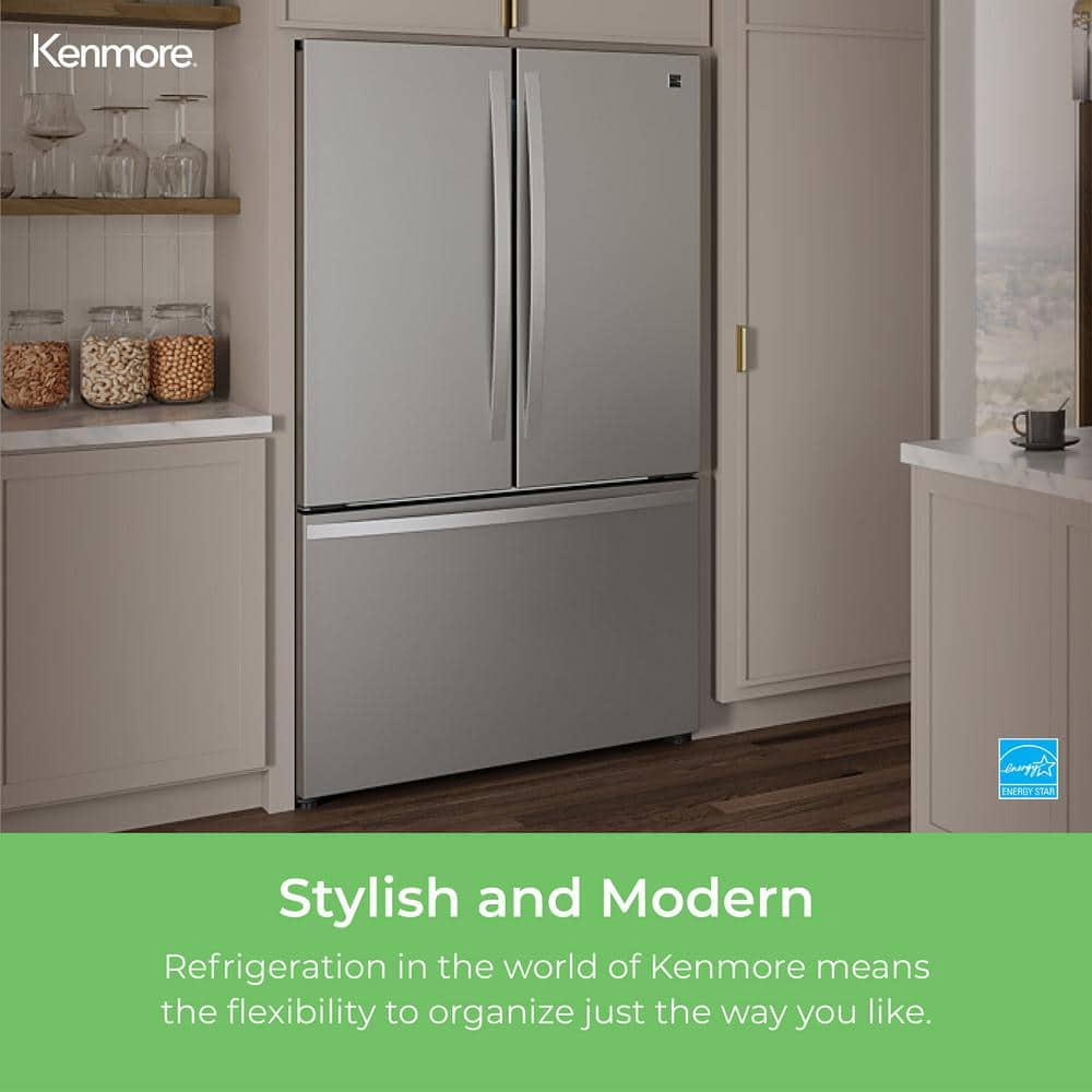 KENMORE 20.3 cu. ft. Counter Depth Refrigerator (Dent in side left door) - $750