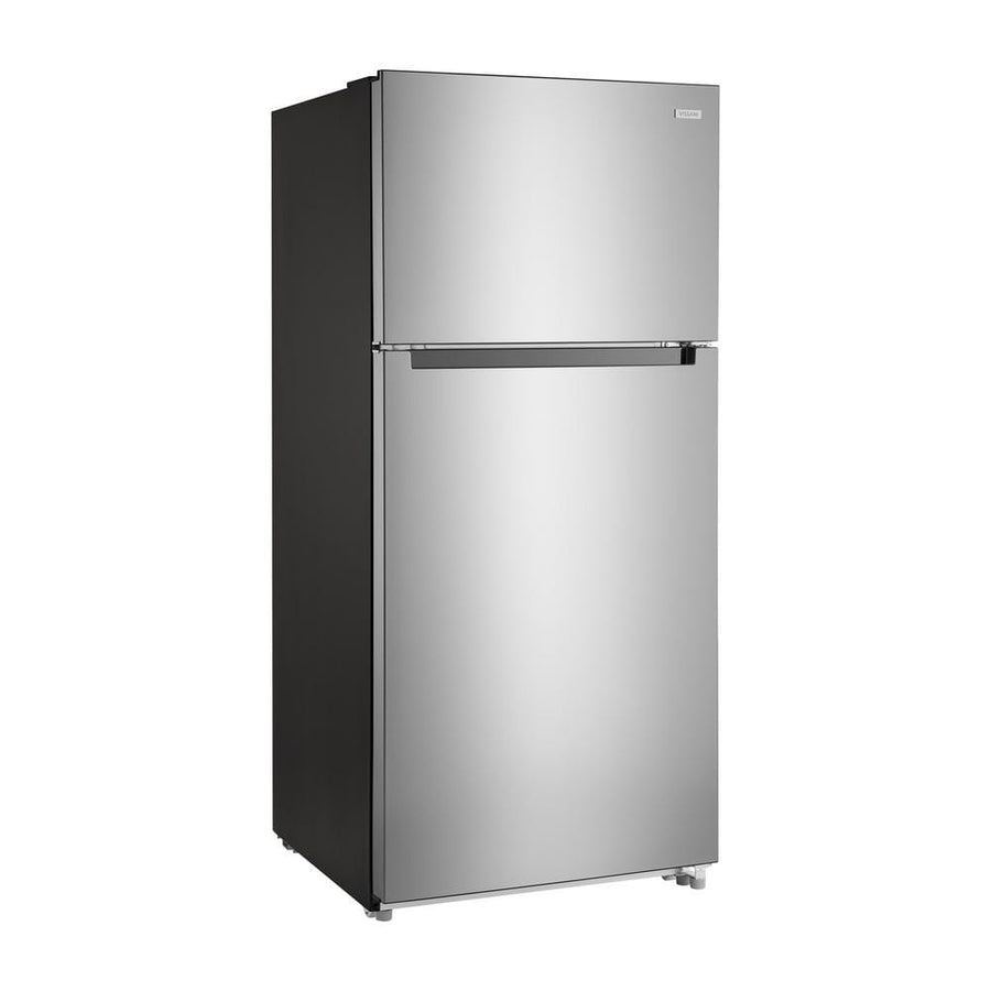 Vissani 18 cu. ft. Top Freezer Refrigerator in Stainless Steel Look - $350