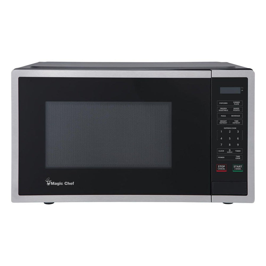 Magic Chef 0.9 cu. ft. 900-Watt Countertop Microwave in Stainless Steel - $50