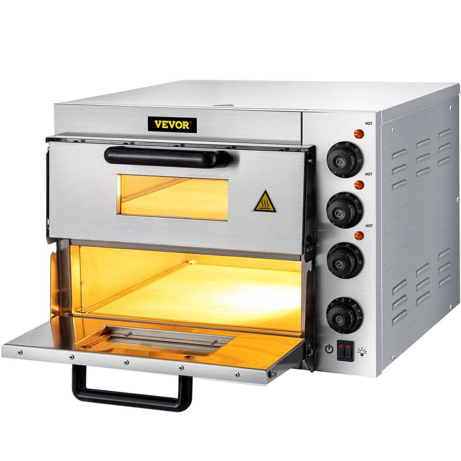 VEVOR Electric Pizza Oven 14 in. Double Deck Layer Stainless Steel Pizza Oven - $150