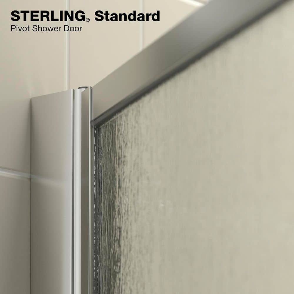 Sterling 25 in. W x 65 in. H Pivot Framed Shower Door in Silver with 1/8" Rain - $150