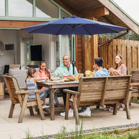 Sun-Ray 9 ft. Round 8-Rib Steel Market Umbrella in Navy - $30