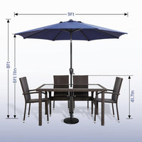 Sun-Ray 9 ft. Round 8-Rib Steel Market Umbrella in Navy - $30