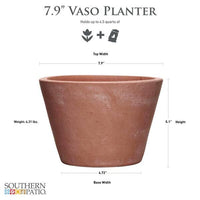 (2-PACK) Vaso 7.9 in. x 5.2 in. Terracotta Clay Pot - $4