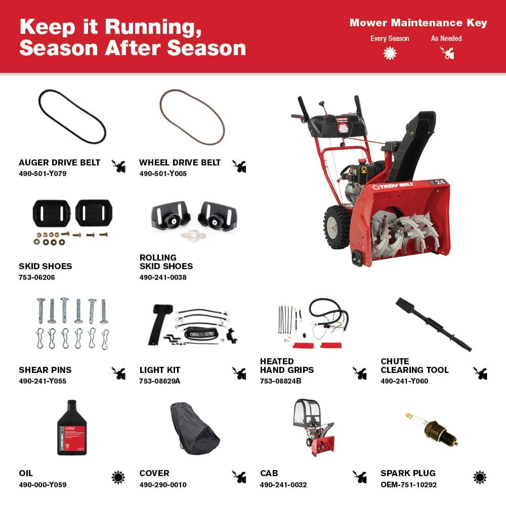 Troy-Bilt Storm 24 in. 208 cc Two- Stage Gas Snow Blower with Electric Start - $600