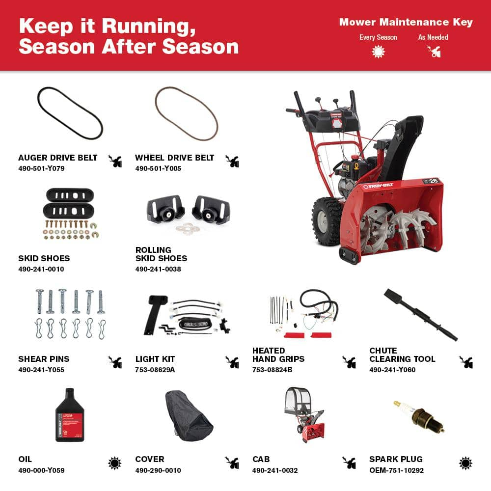 Troy-Bilt Storm 26 in. 208 cc Two- Stage Gas Snow Blower with Electric Start - $650