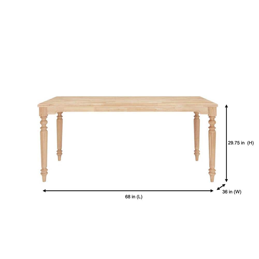 StyleWell Unfinished Natural Pine Wood Rectangular Table for 6 with Leg Detail - $305