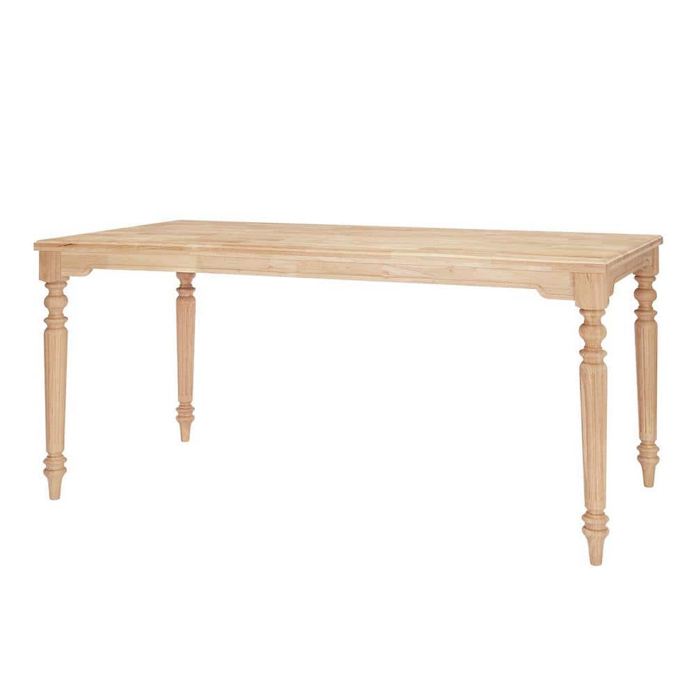StyleWell Unfinished Natural Pine Wood Rectangular Table for 6 with Leg Detail - $305