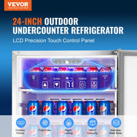 VEVOR 24 inch Indoor/Outdoor Beverage Refrigerator, 185QT - $465