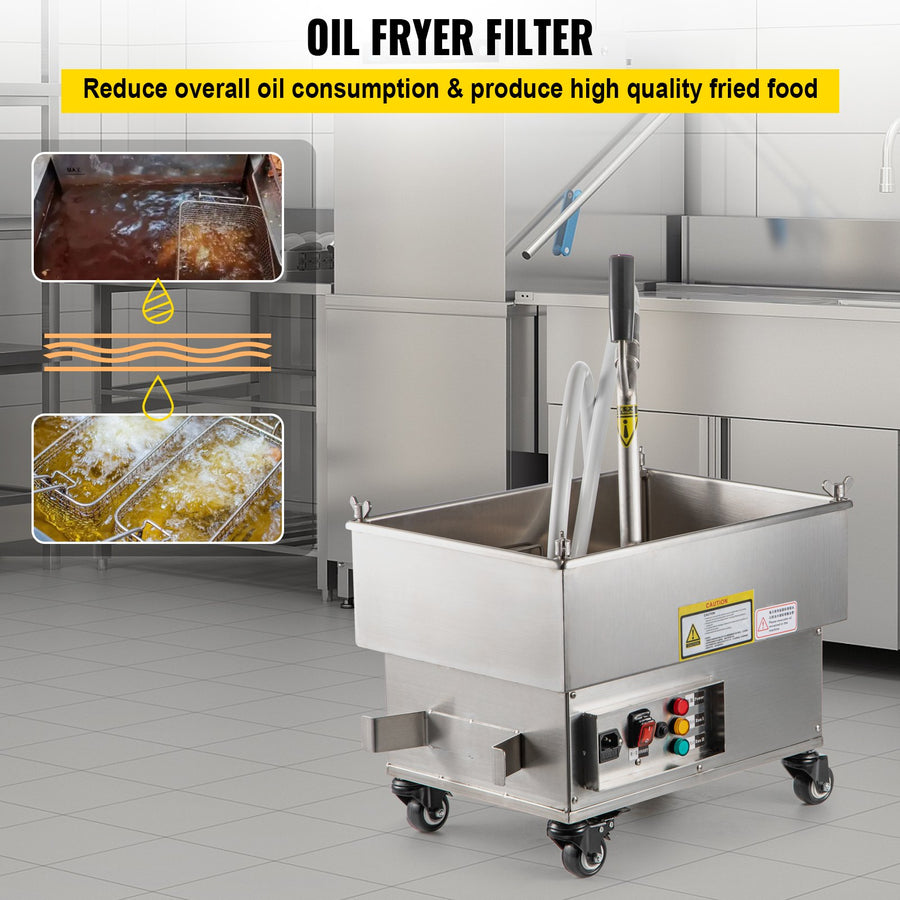 VEVOR Mobile Fryer Filter, 44 LBS/22 L/5.8 Gal Capacity, 110V/60Hz - $615