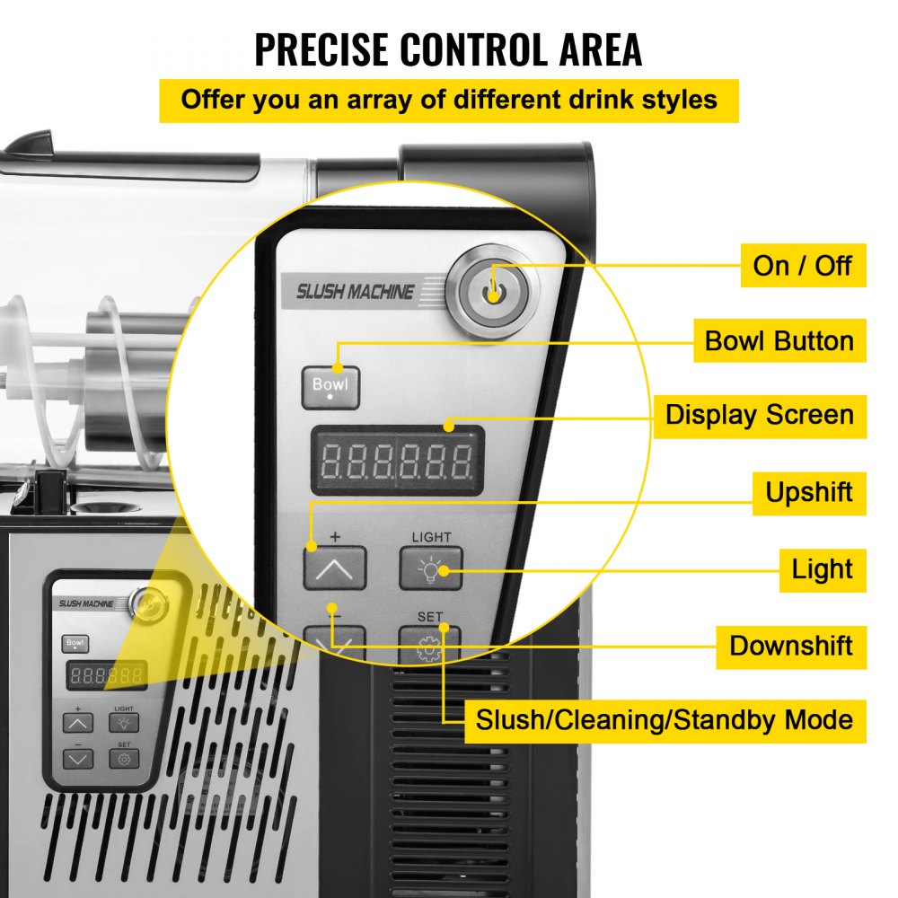 VEVOR 106 oz. Commercial Slushy Machine Stainless Steel- $385