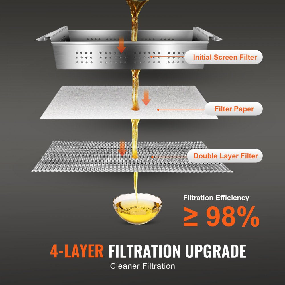 VEVOR Mobile Fryer Filter, 38L Oil Tank Capacity, Oil Filtration System  - $500