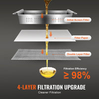 VEVOR Mobile Fryer Filter, 38L Oil Tank Capacity, Oil Filtration System  - $500