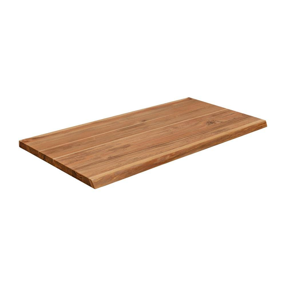 4 ft. L x 30 in. D Finished Teak Solid Wood Butcher Block Desktop Countertop - $180