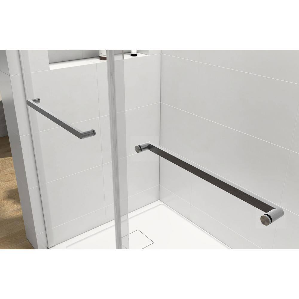 VANITYFUS 72 in. W x 76 in. H Double Sliding Frameless Shower Door - $715