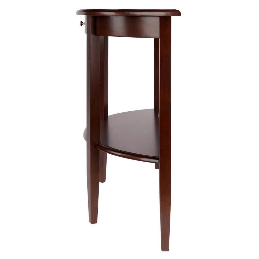 WINSOME WOOD Concord 40 in. Walnut Standard Half Moon Wood Console Table with Drawers - $60