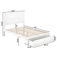 AFI NoHo White Full Solid Wood Storage Platform Bed with Foot Drawer - $210