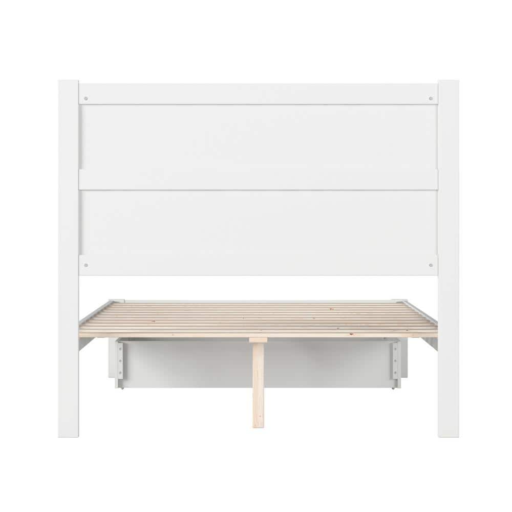 AFI NoHo White Full Solid Wood Storage Platform Bed with Foot Drawer - $210