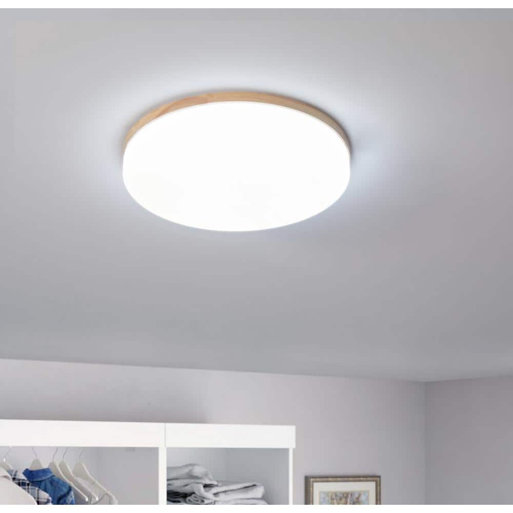 aiwen 15 in. 1-Light White 25-Watt Integrated LED Flush Mount Ceiling Lighting - $30
