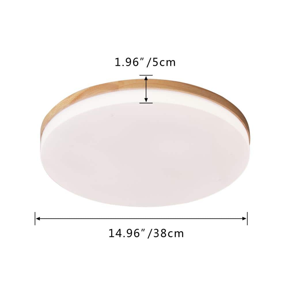 aiwen 15 in. 1-Light White 25-Watt Integrated LED Flush Mount Ceiling Lighting - $30