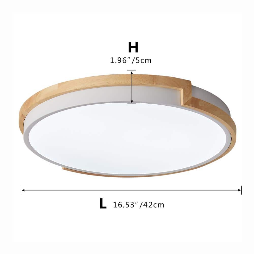 16.5 in. 1-Light Modern Minimalist Circle 25Watt LED Flush Mount Ceiling Light - $45
