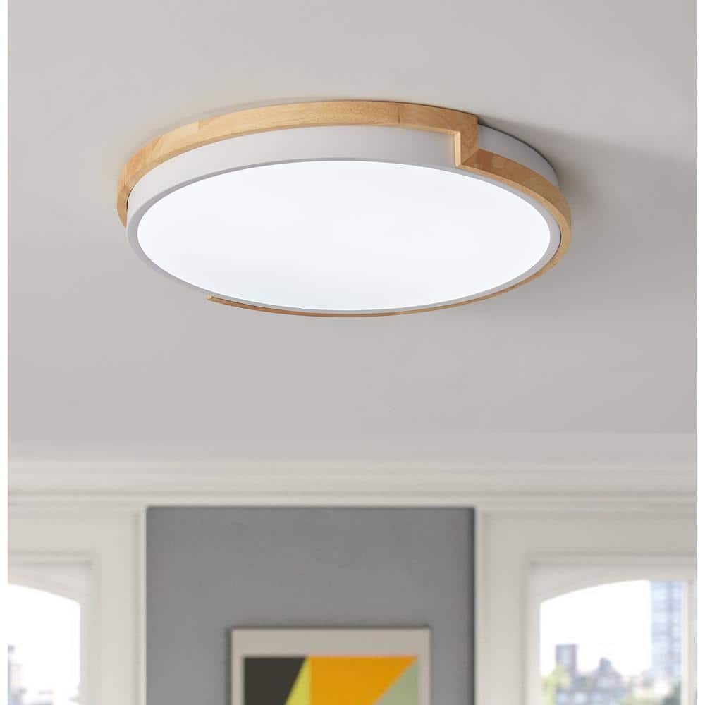 16.5 in. 1-Light Modern Minimalist Circle 25Watt LED Flush Mount Ceiling Light - $45