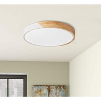 aiwen 15.7 in. 1-Light White Circle LED Flush Mount Light Fixture Ceiling Lamp - $45
