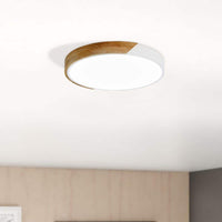 aiwen 15.7 in. 1-Light White Circle LED Flush Mount Light Fixture Ceiling Lamp - $45