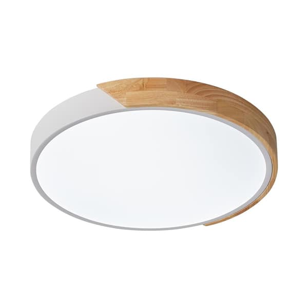 aiwen 15.7 in. 1-Light White Circle LED Flush Mount Light Fixture Ceiling Lamp - $45