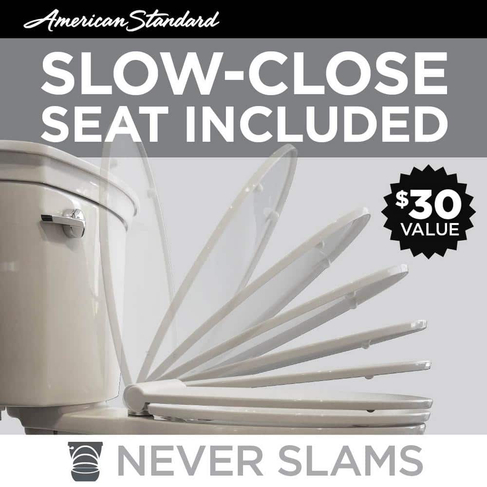 American Standard Reliant Two-Piece 1.28GPF Single Flush Round Standard Height Toilet- $60